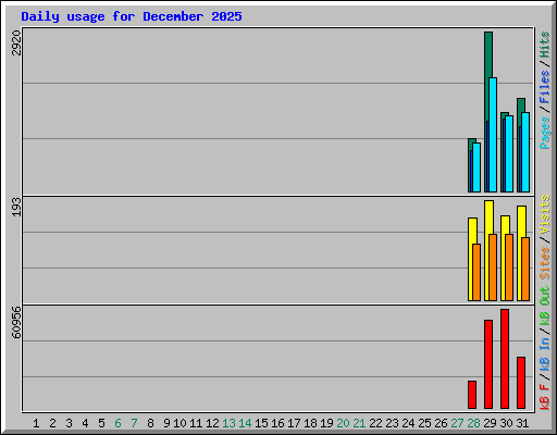 Daily usage for December 2025