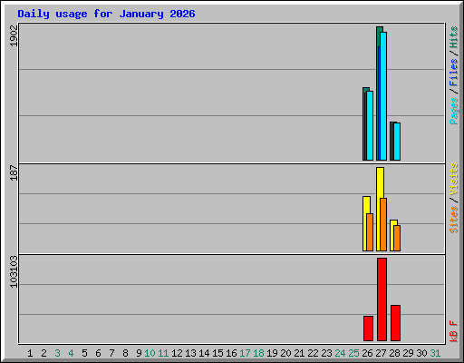 Daily usage for January 2026